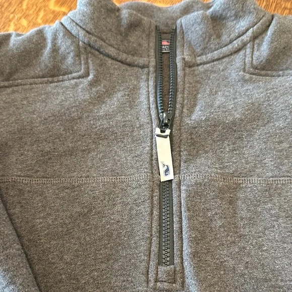 Vineyard Vines Men's Charcoal 1/4 Zip-Up Sweater Sweatshirt Top Sticking Sz S - Picture 3 of 7